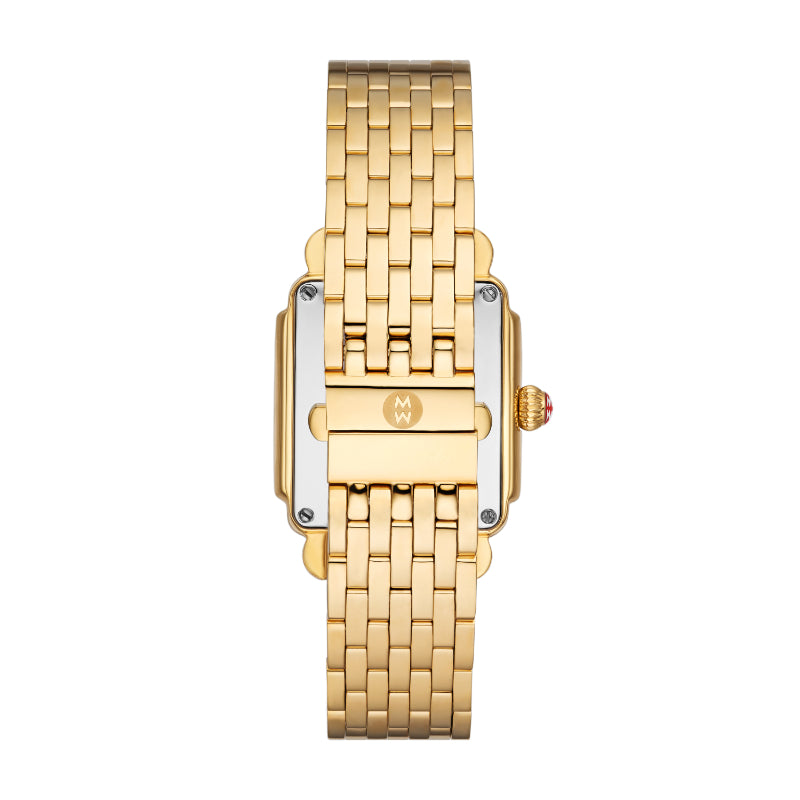 Michele Deco Mid 18K Gold Diamond Dial Watch