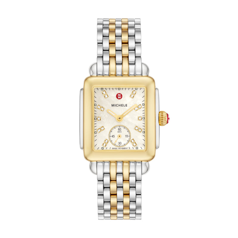 Michele Deco Mid Two-Tone Diamond Dial Watch