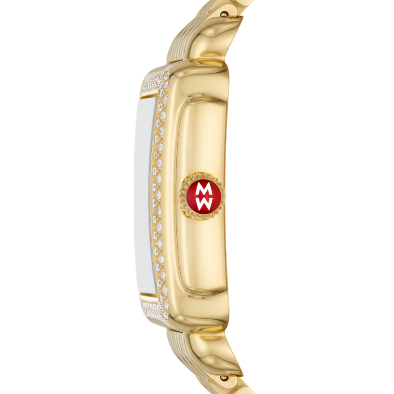 Michele Deco Mid 18K Gold-Plated Diamond Watch