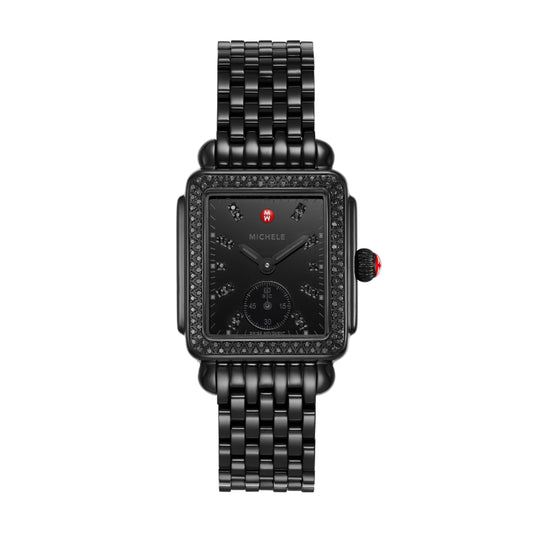 Michele Deco Mid Noir Diamond Watch