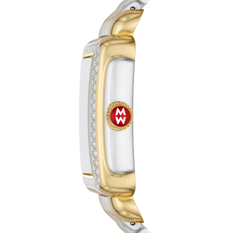Michele Deco Mid Two-Tone 18K Gold-Plated Diamond Watch