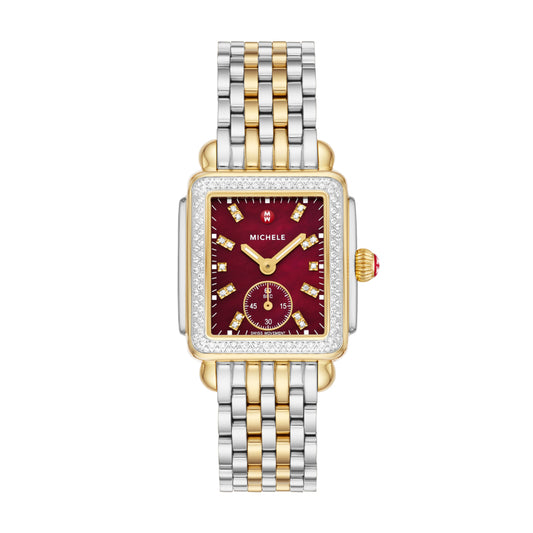 Michele Deco Mid Two-Tone 18K Gold-Plated Diamond Watch