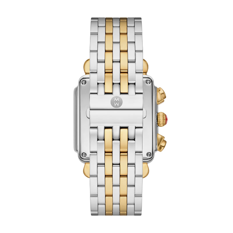 Michele Special-Edition Deco XL Two-Tone 18K Gold Diamond Dial watch