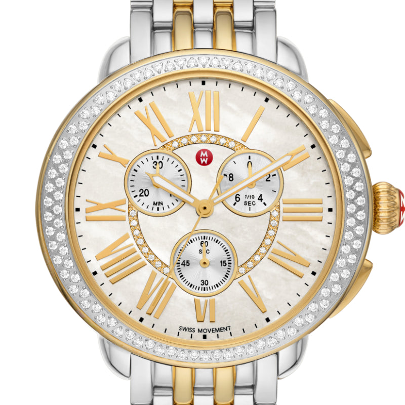 Michele Serein Two-Tone 18K Gold-Plated Diamond Watch