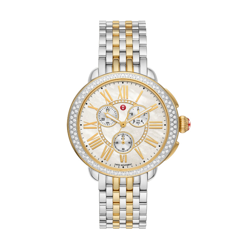 Michele Serein Two-Tone 18K Gold-Plated Diamond Watch