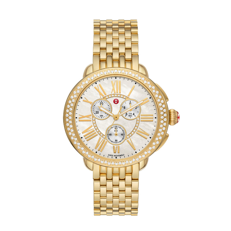 Michele Serein 18K Gold-Plated Diamond Watch
