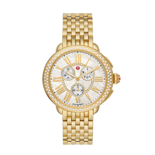Michele Serein 18K Gold-Plated Diamond Watch
