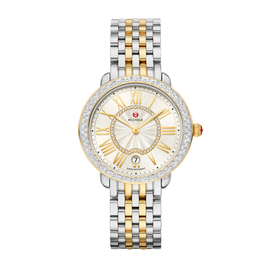 Michele Serein Mid Two-Tone 18K Gold Diamond Watch