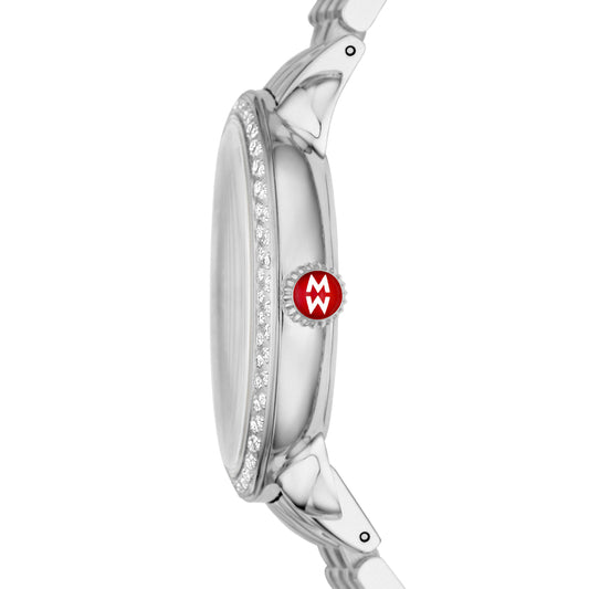 Michele Serein Mid Stainless Steel Diamond Watch