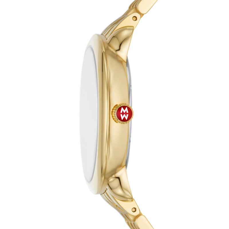 Michele Serein Mid 18k Gold-Plated Diamond Dial Watch