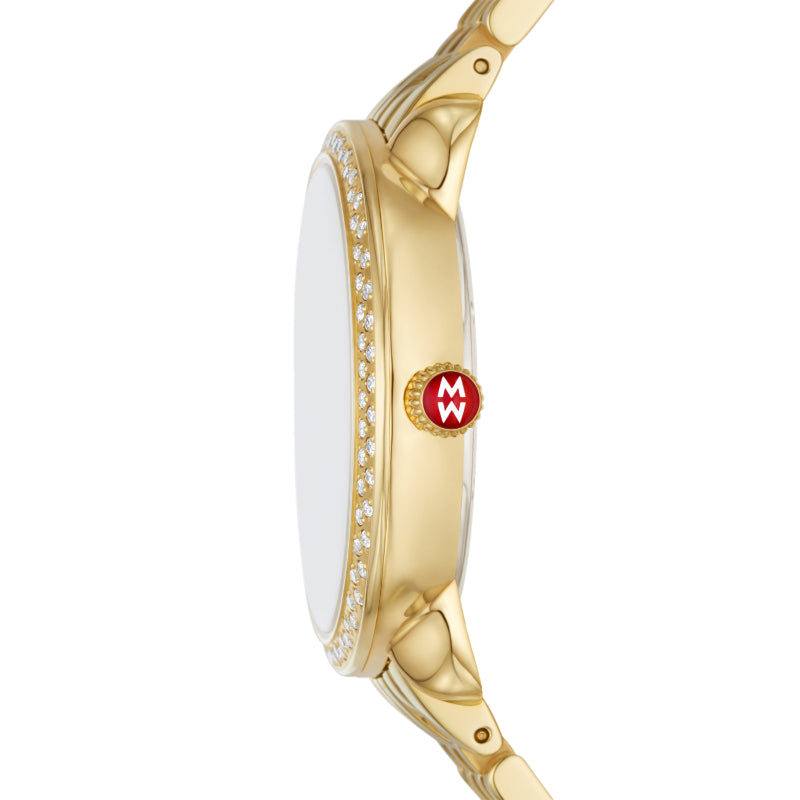 Michele Serein Mid 18k Gold-Plated Diamond Watch