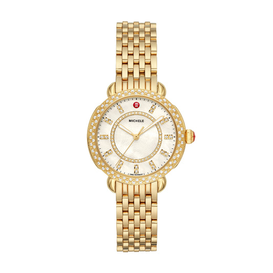 Michele Sidney Classic 18K Gold Diamond Watch