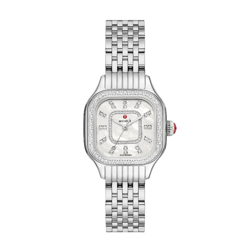 Michele Meggie Diamond Stainless Steel Watch