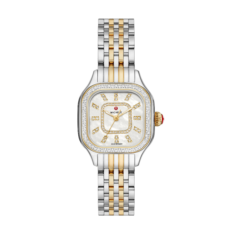 Michele Meggie Two-Tone Diamond Stainless Steel Watch