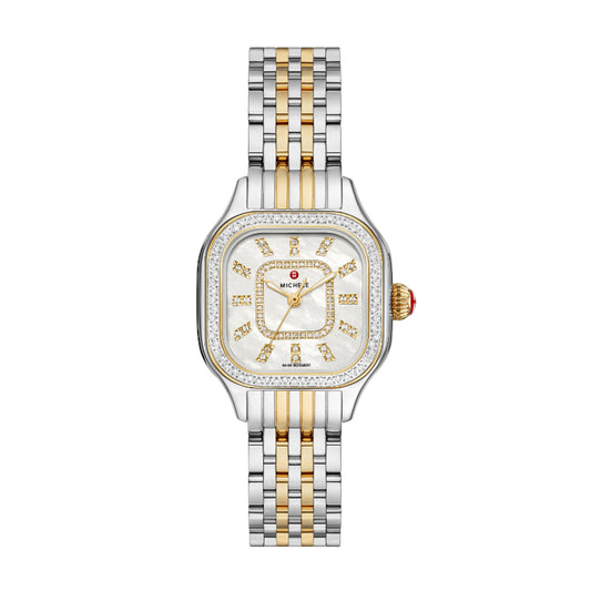Michele Meggie Two-Tone Diamond Stainless Steel Watch