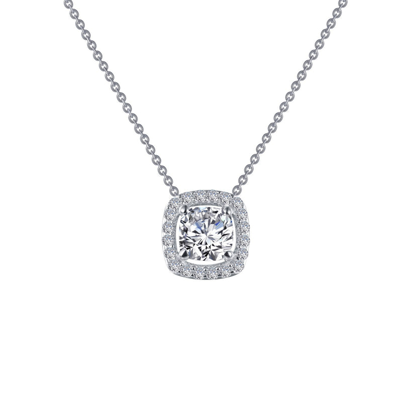 Lafonn Cushion-Cut Halo Necklace