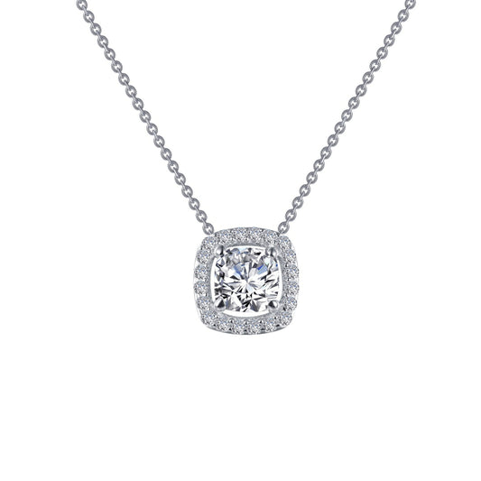 Lafonn Cushion-Cut Halo Necklace