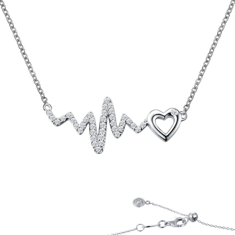 Lafonn Heart & Heartbeat Necklace