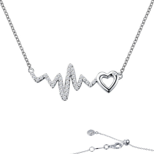 Lafonn Heart & Heartbeat Necklace