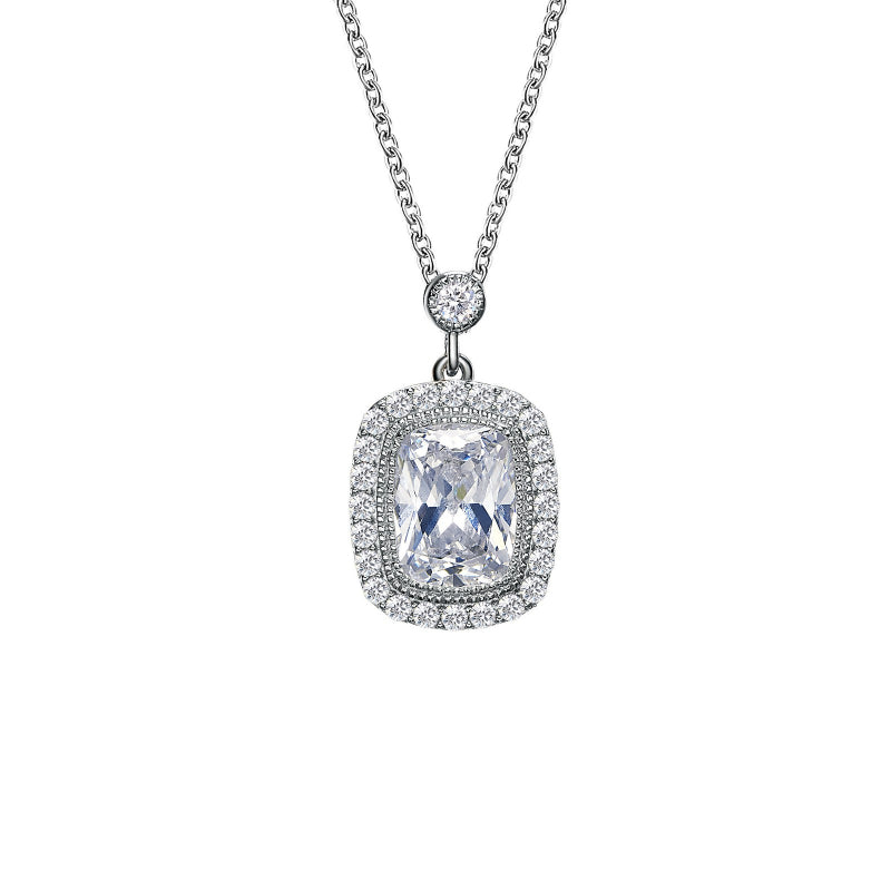 Lafonn Cushion-Cut Halo Necklace