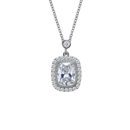 Lafonn Cushion-Cut Halo Necklace