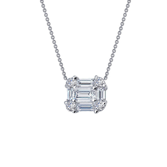 Lafonn 1.15 CTW Baguette Halo Necklace