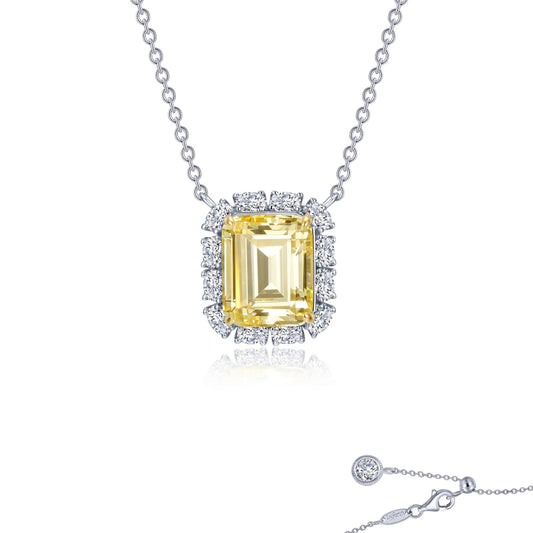 Lafonn Emerald-Cut Halo Necklace
