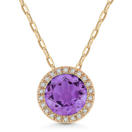 Madison L 14k Rose Gold Amethyst Pendant