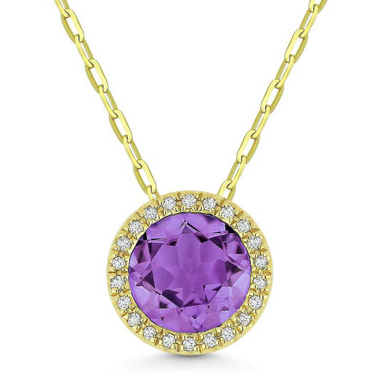 Madison L 14k Yellow Gold Amethyst Pendant