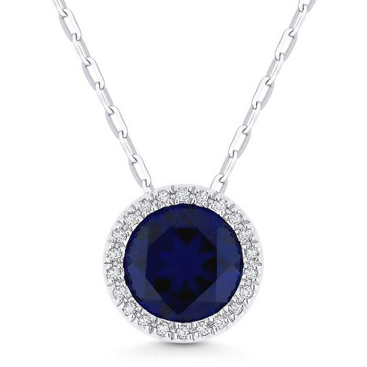 Madison L 14k White Gold Sapphire Pendant
