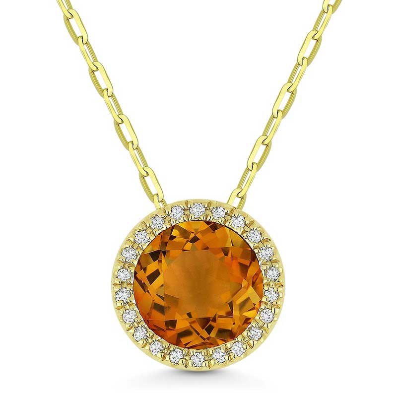 Madison L 14k Yellow Gold Citrine Pendant