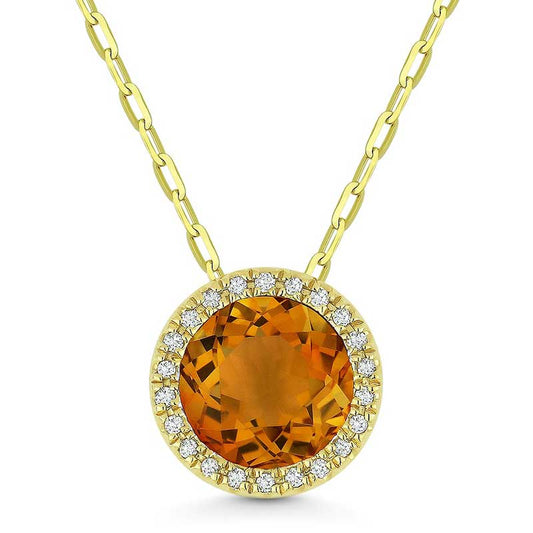Madison L 14k Yellow Gold Citrine Pendant