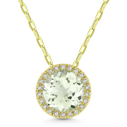 Madison L 14k Yellow Gold Green Amethyst Pendant