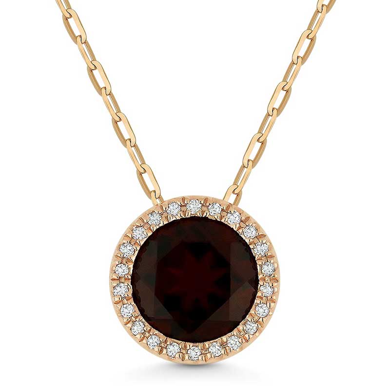 Madison L 14k Rose Gold Garnet Pendant