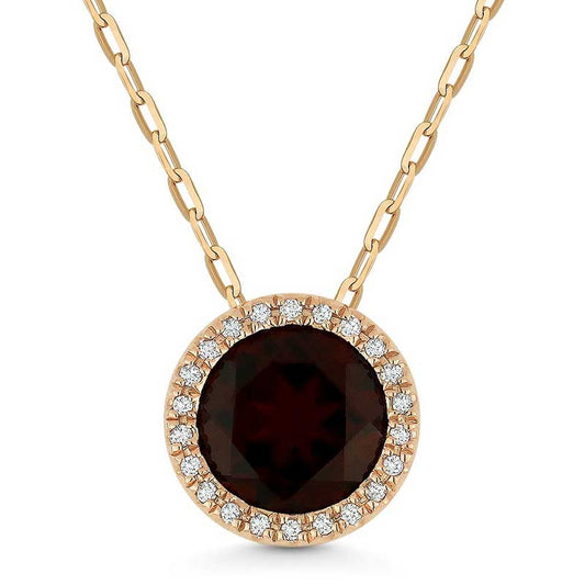 Madison L 14k Rose Gold Garnet Pendant