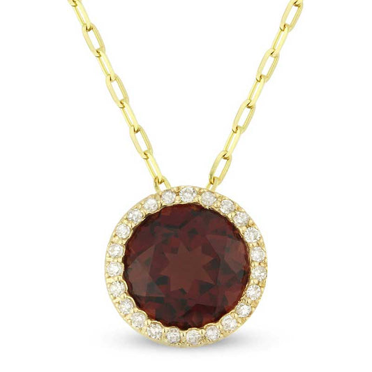Madison L 14k Yellow Gold Garnet Pendant