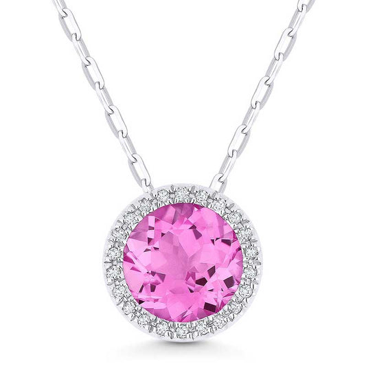 Madison L 14k White Gold Pink Sapphire Pendant