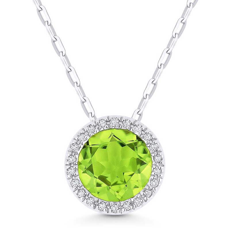 Madison L 14k White Gold Peridot Pendant