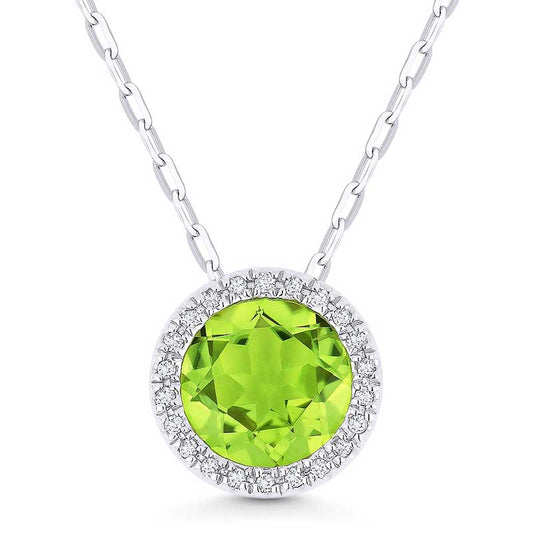 Madison L 14k White Gold Peridot Pendant