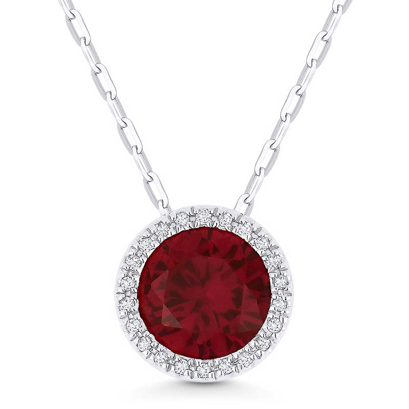Madison L 14k White Gold Ruby Pendant