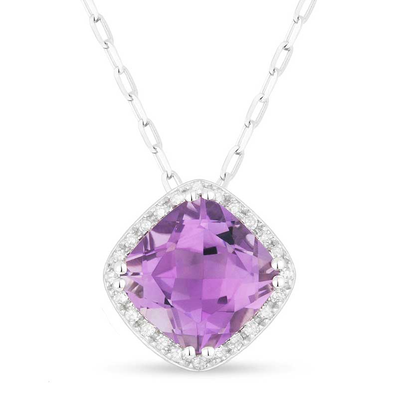 Madison L 14k White Gold Amethyst Pendant
