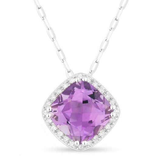 Madison L 14k White Gold Amethyst Pendant