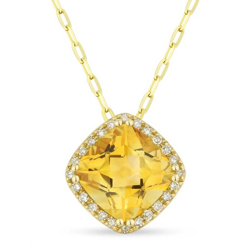 Madison L 14k Yellow Gold Citrine Pendant