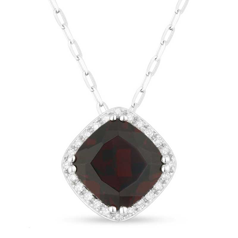 Madison L 14k White Gold Garnet Pendant
