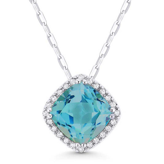 Madison L 14k White Gold London Blue Pendant