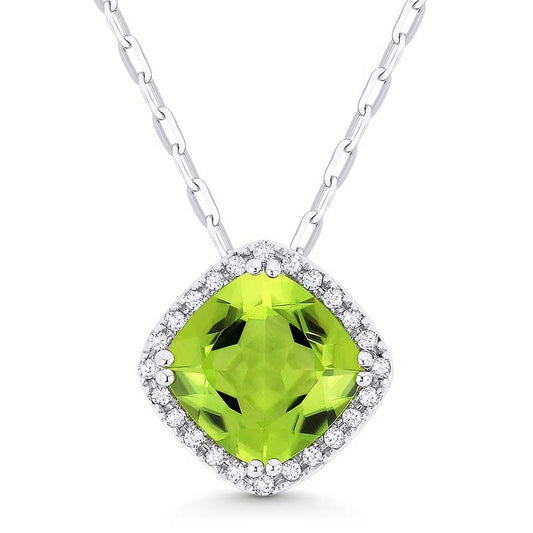 Madison L 14k White Gold Peridot Pendant