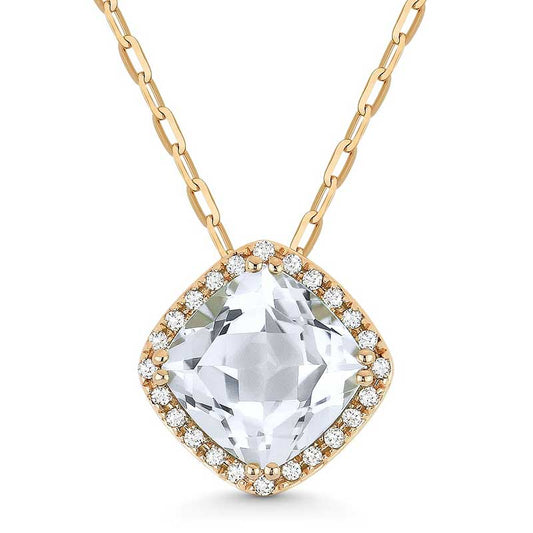 Madison L 14k Rose Gold White Topaz Pendant