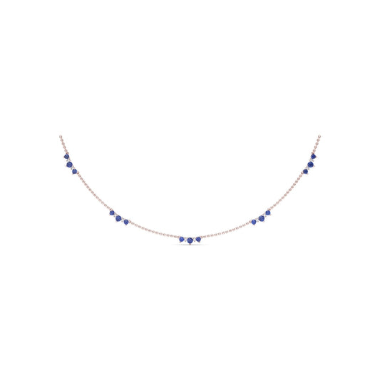 Fana Five Stone Sapphire and Diamond Station Necklace