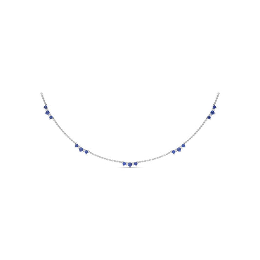 Fana Five Stone Sapphire and Diamond Station Necklace
