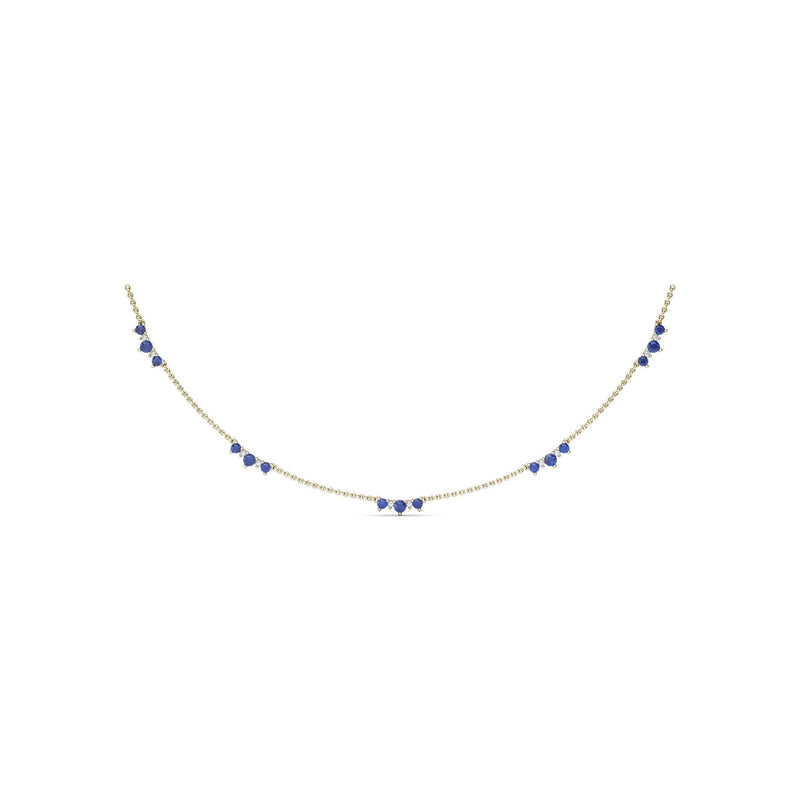 Fana Five Stone Sapphire and Diamond Station Necklace